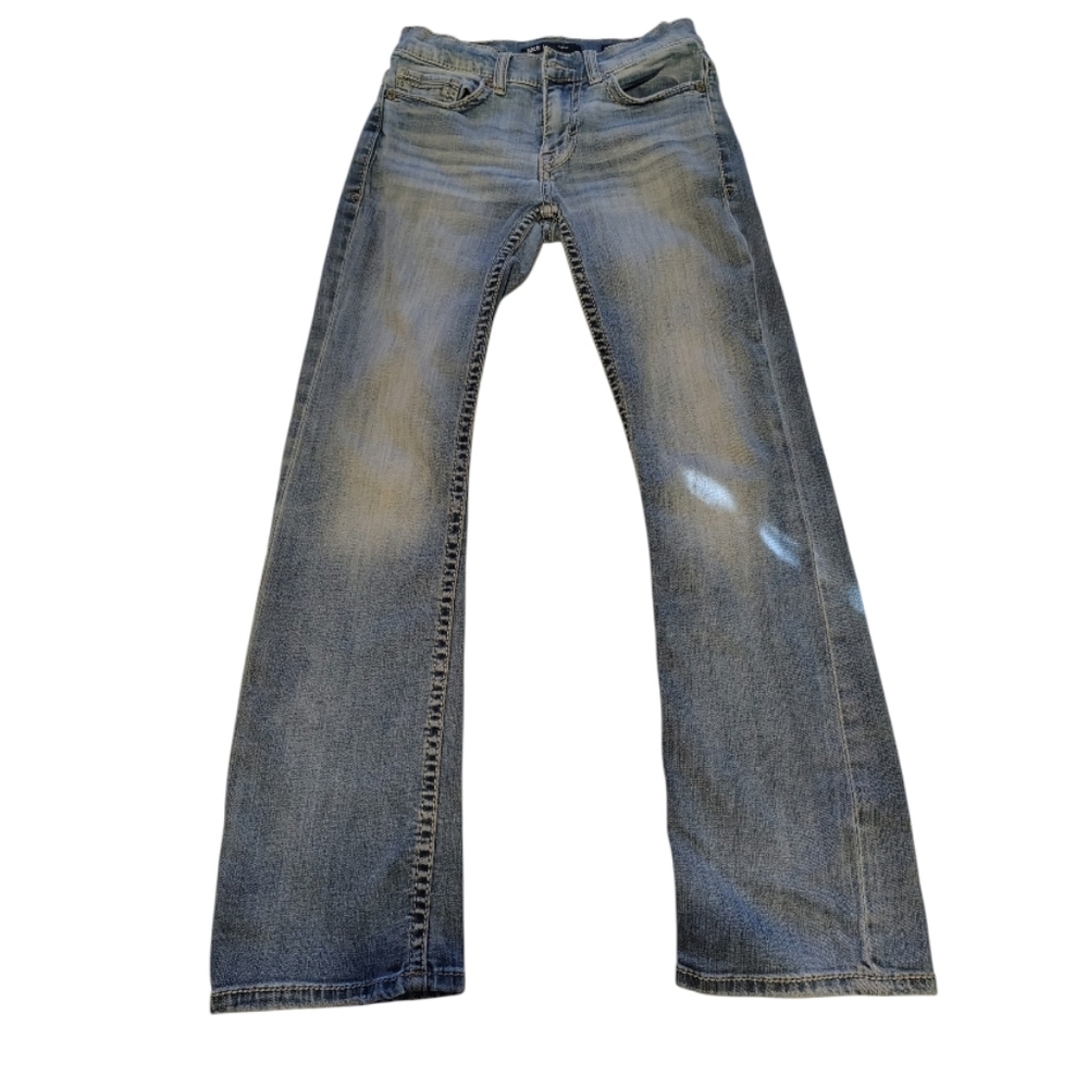 BKE Aiden Vintage Acid Wash Light Blue Denim Straight Leg Jeans Size 28 X 30 - Picture 2 of 11